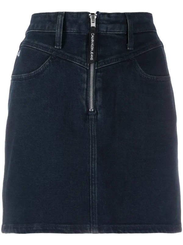 calvin klein denim mini skirt