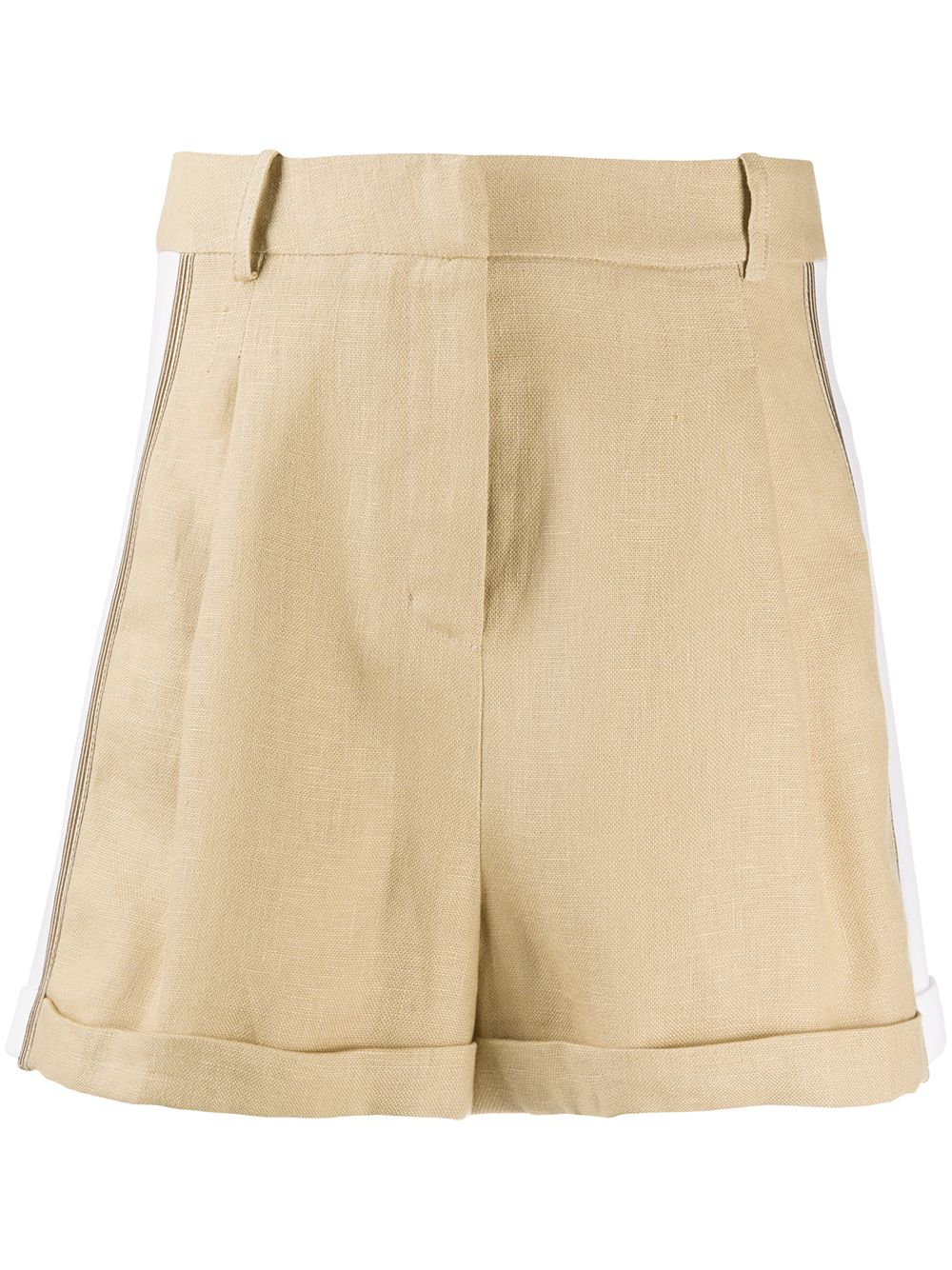 фото Zeus+dione side panel linen shorts