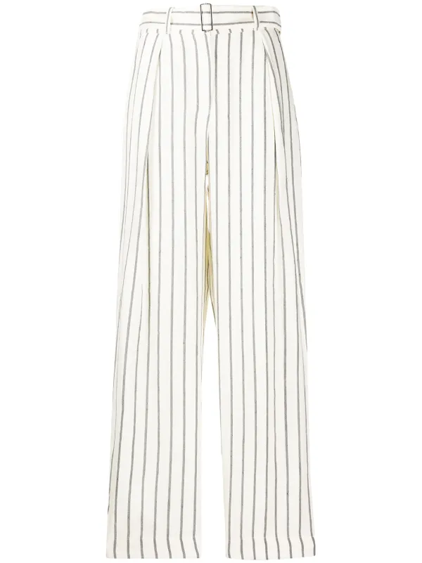 high waisted striped trousers