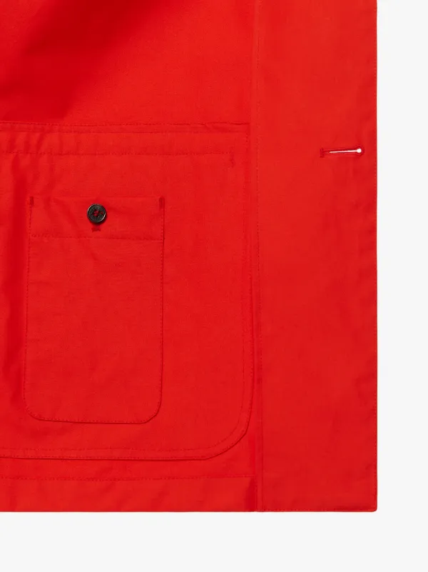 TORRENT Red Cotton Short Raincoat | GMM-202