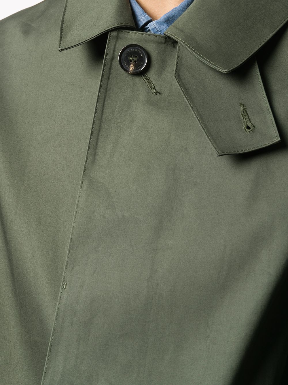 Shop Mackintosh Oxford Single-breasted Car Coat In Green