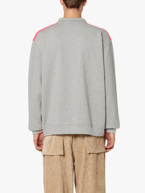 Grey x Pink Cotton Zip Front Sweatshirt | GJF-300