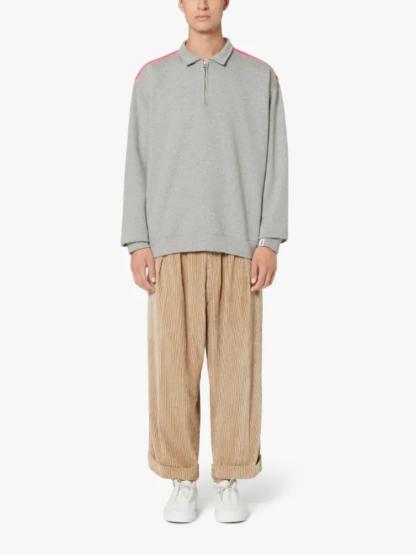Grey x Pink Cotton Zip Front Sweatshirt | GJF-300