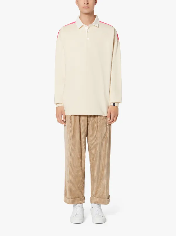 Bone White x Pink Cotton Rugby Shirt | GJM-201