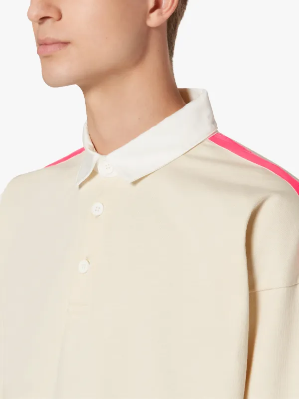 Bone White x Pink Cotton Rugby Shirt | GJM-201