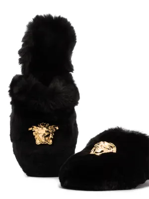 versace fur slippers