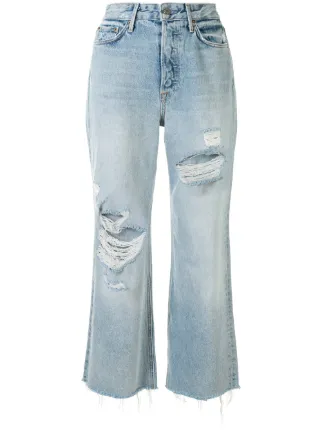 Shop blue Grlfrnd Bobbi cropped jeans 