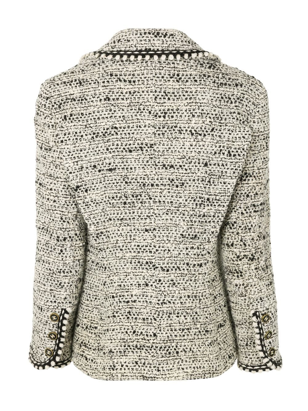 Vintage Chanel Jacket in White Tweed with Black trim (1993) — singulié