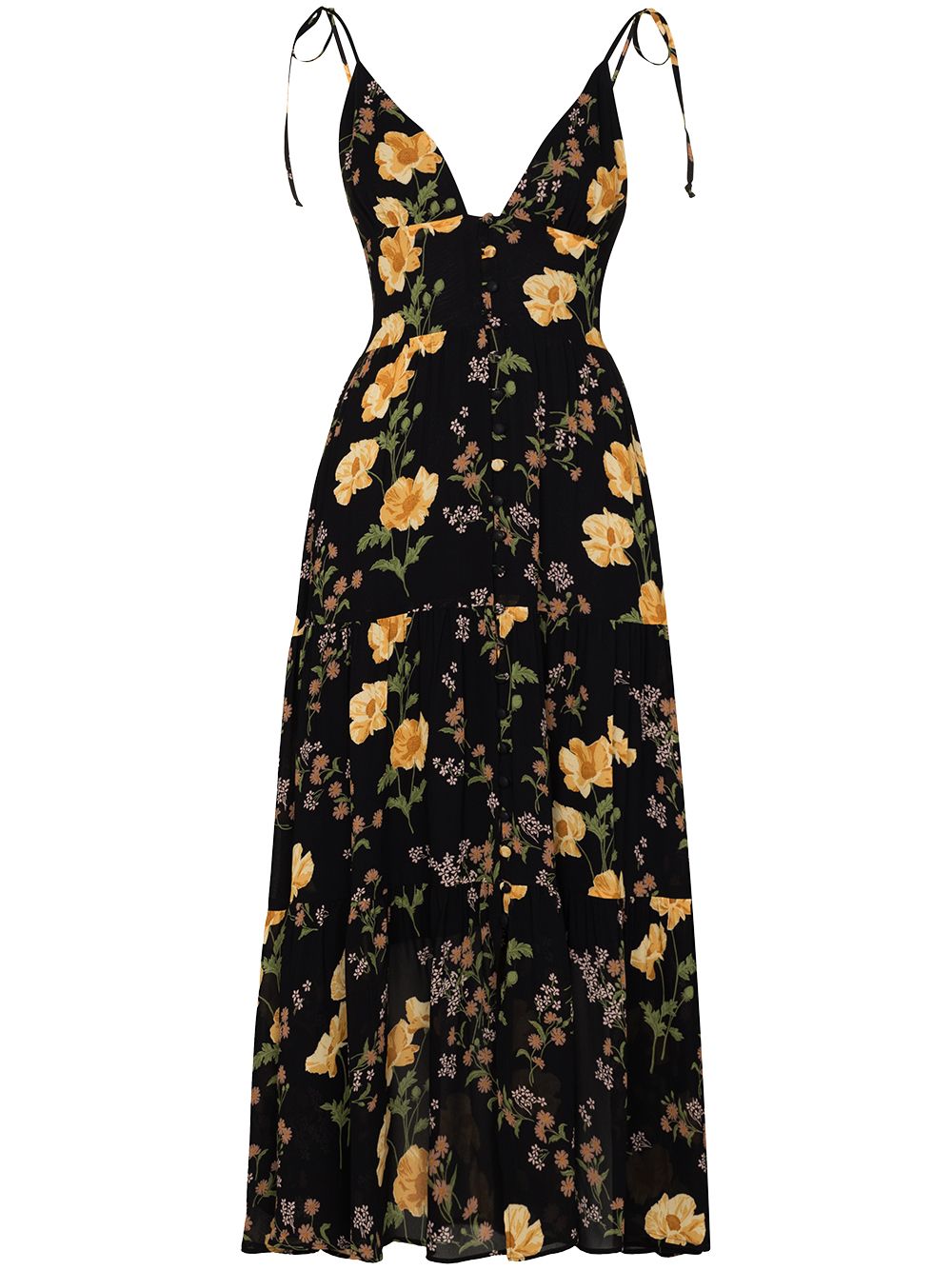 фото Reformation платье миди jaden с цветочным принтом