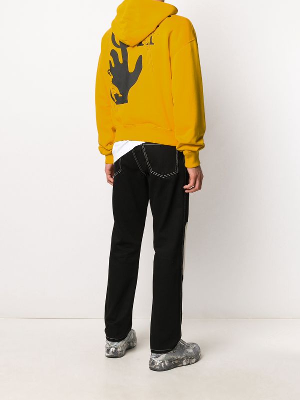 off white yellow hands hoodie