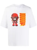 Neil Barrett Ziggie bear print cotton T-shirt - White