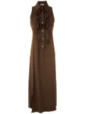 Amir Slama ruffle-trim maxi dress - Brown