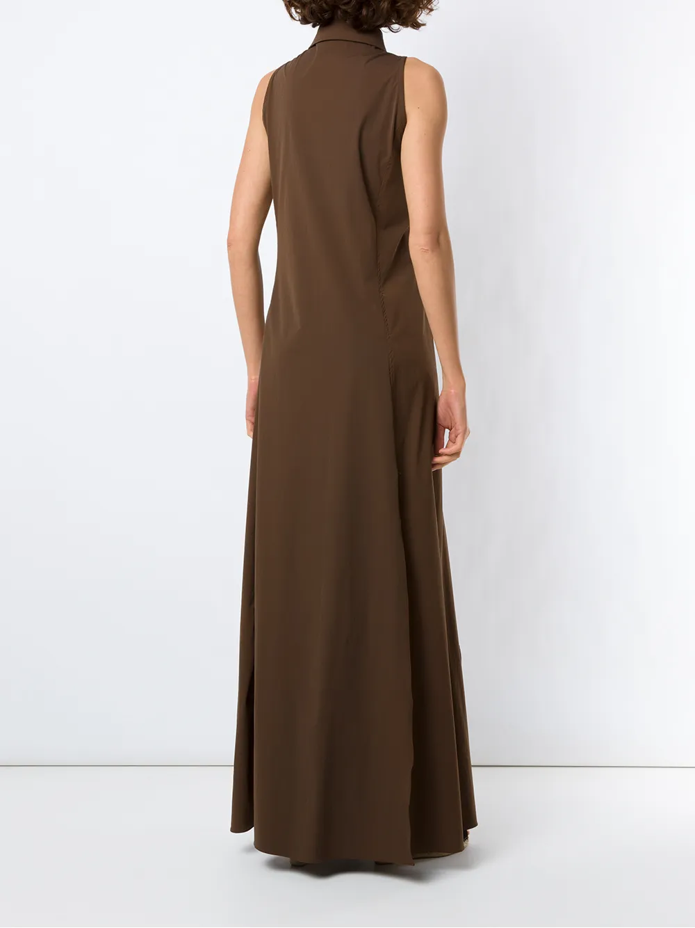 Amir Slama Maxi-jurk met ruches Bruin