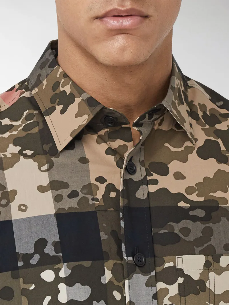 Burberry Camouflage Check poplin shirt 