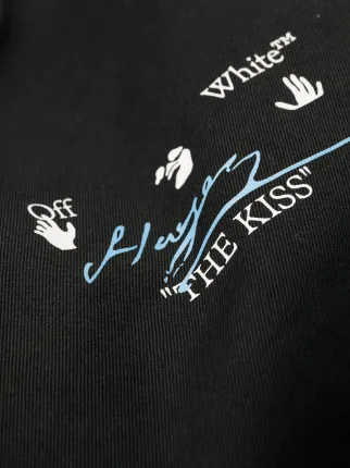 the kiss印花直筒裤