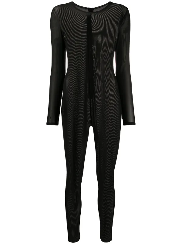 sheer jumpsuit black