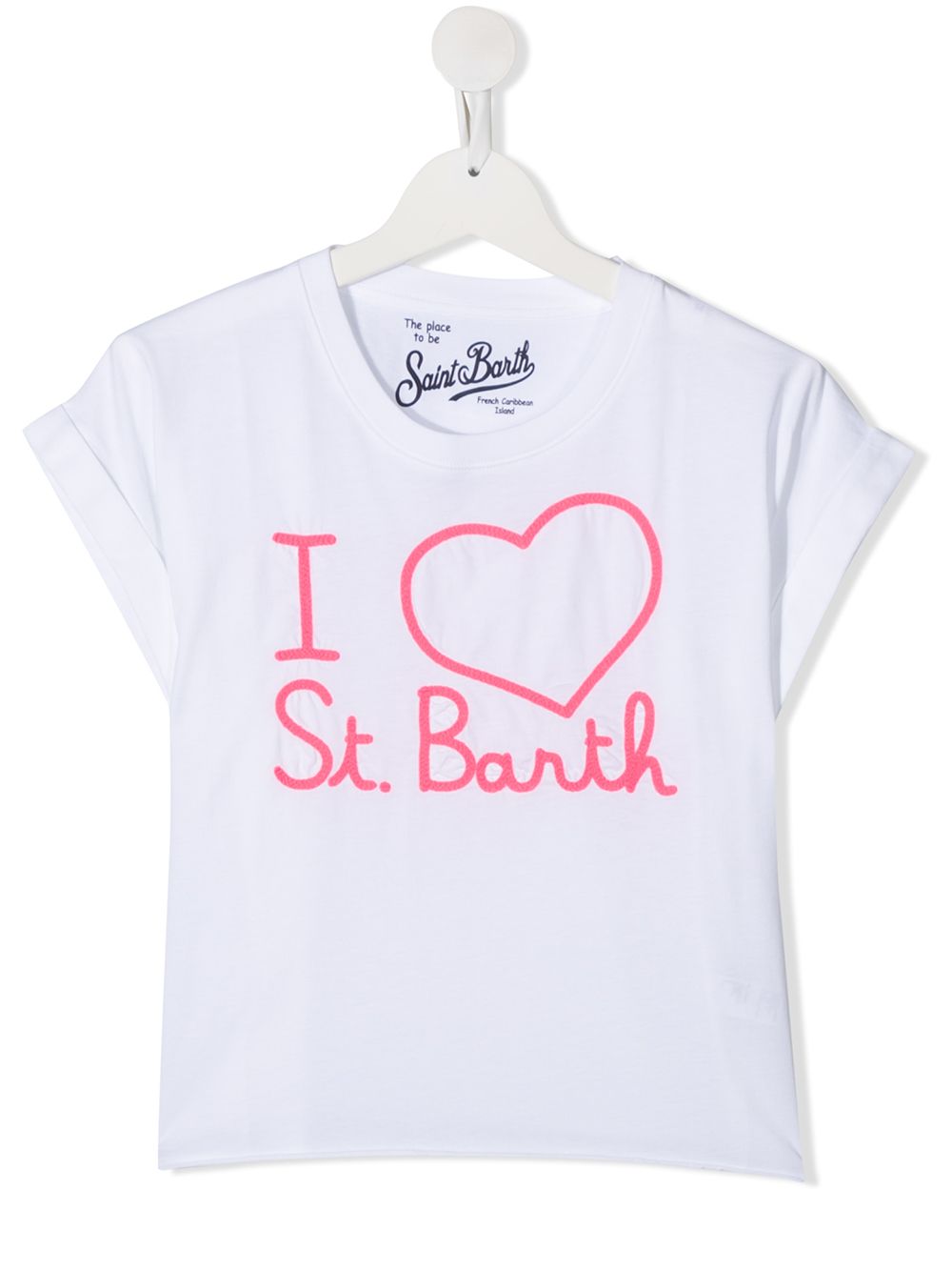 фото Mc2 saint barth kids футболка с вышивкой i love st. barth