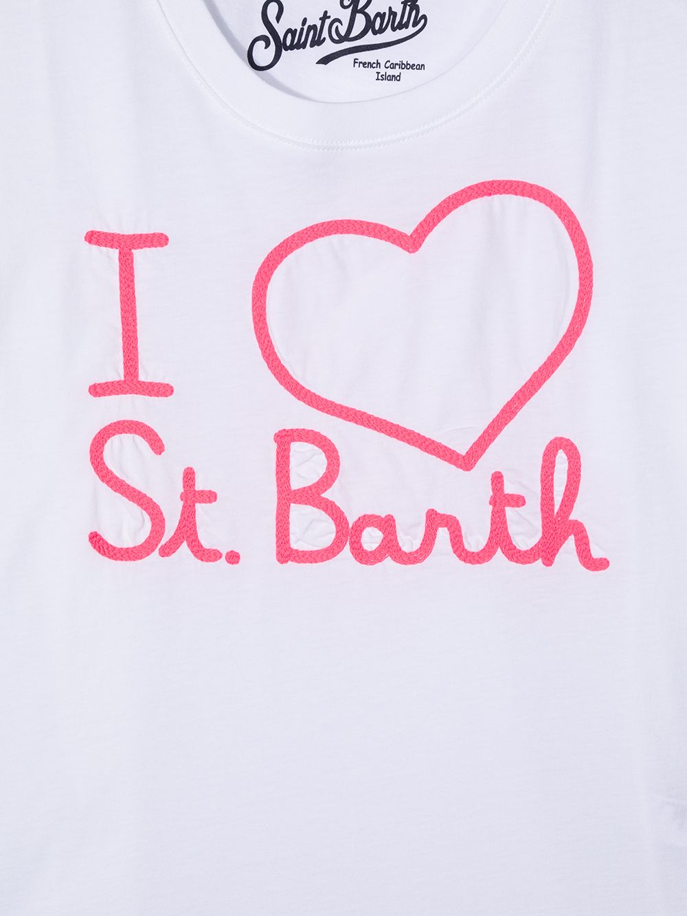 фото Mc2 saint barth kids футболка с вышивкой i love st. barth