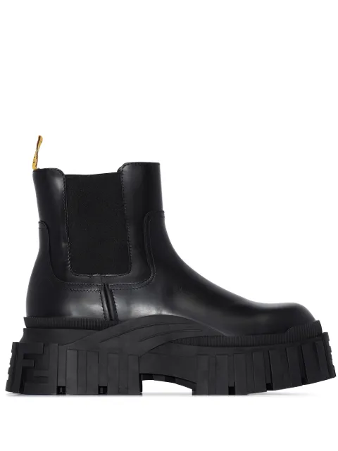 fendi force black leather chelsea boots