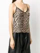 GANNI leopard-print spaghetti-strap top