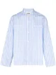 Image 1 of TEKLA striped organic cotton pyjama shirt