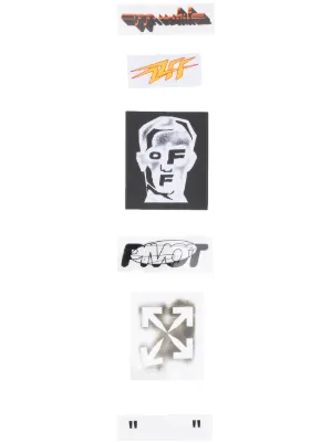 Off-White طقم ملصقات متعددة بشعار الماركة