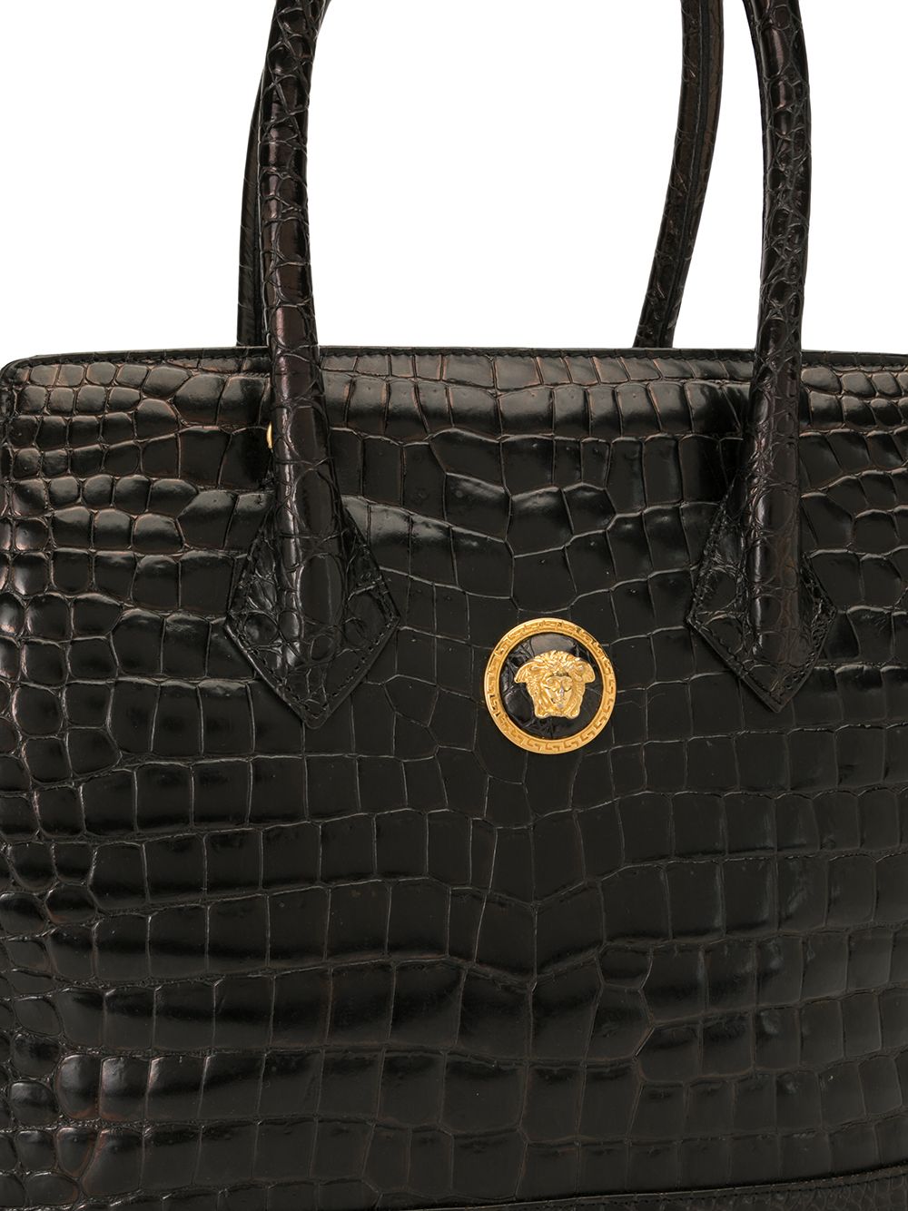 фото Versace pre-owned сумка-тоут с тиснением под кожу крокодила