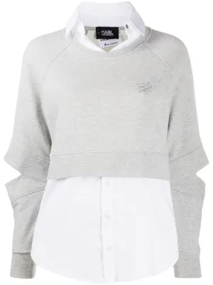 Kleidung für Damen von Karl Lagerfeld Farfetch Karl Lagerfeld Sweatshirt Im Layering Look Farfetch