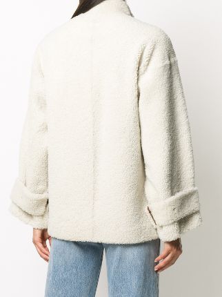 single-breasted shearling coat展示图