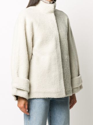 single-breasted shearling coat展示图