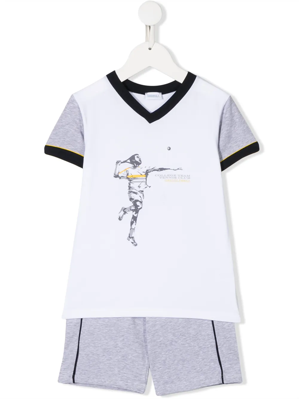 La Perla Kids' Tennist-print Pyjama Set In Grey