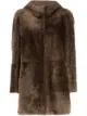 Image 1 of Liska hooded shearling coat