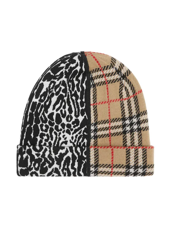 Burberry Kids Leopard Check Pattern Beanie Hat Black 8033119 Farfetch Credit must be given to beklad. farfetch