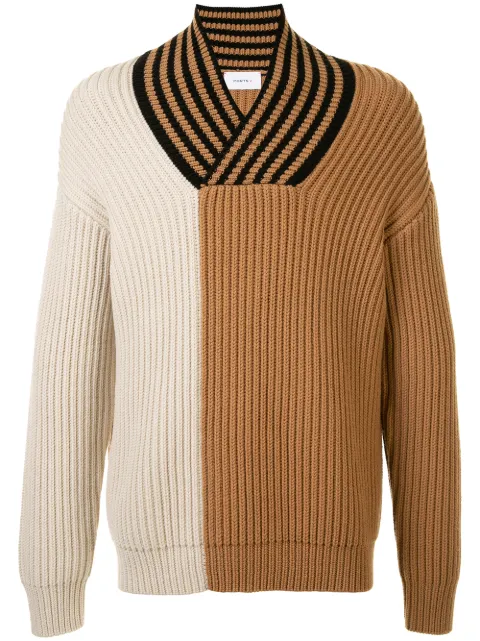 Ports V colour-block sweater 