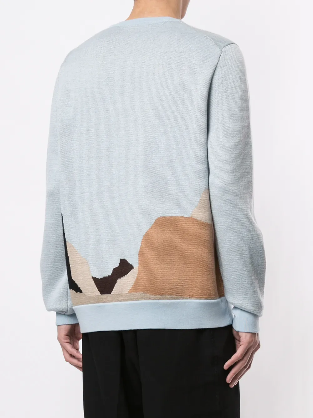 Ports V Trui met print Blauw