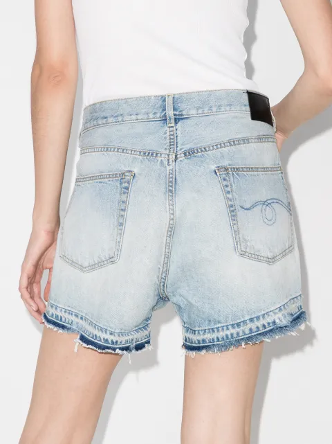 Shop R13 crossover denim shorts with 