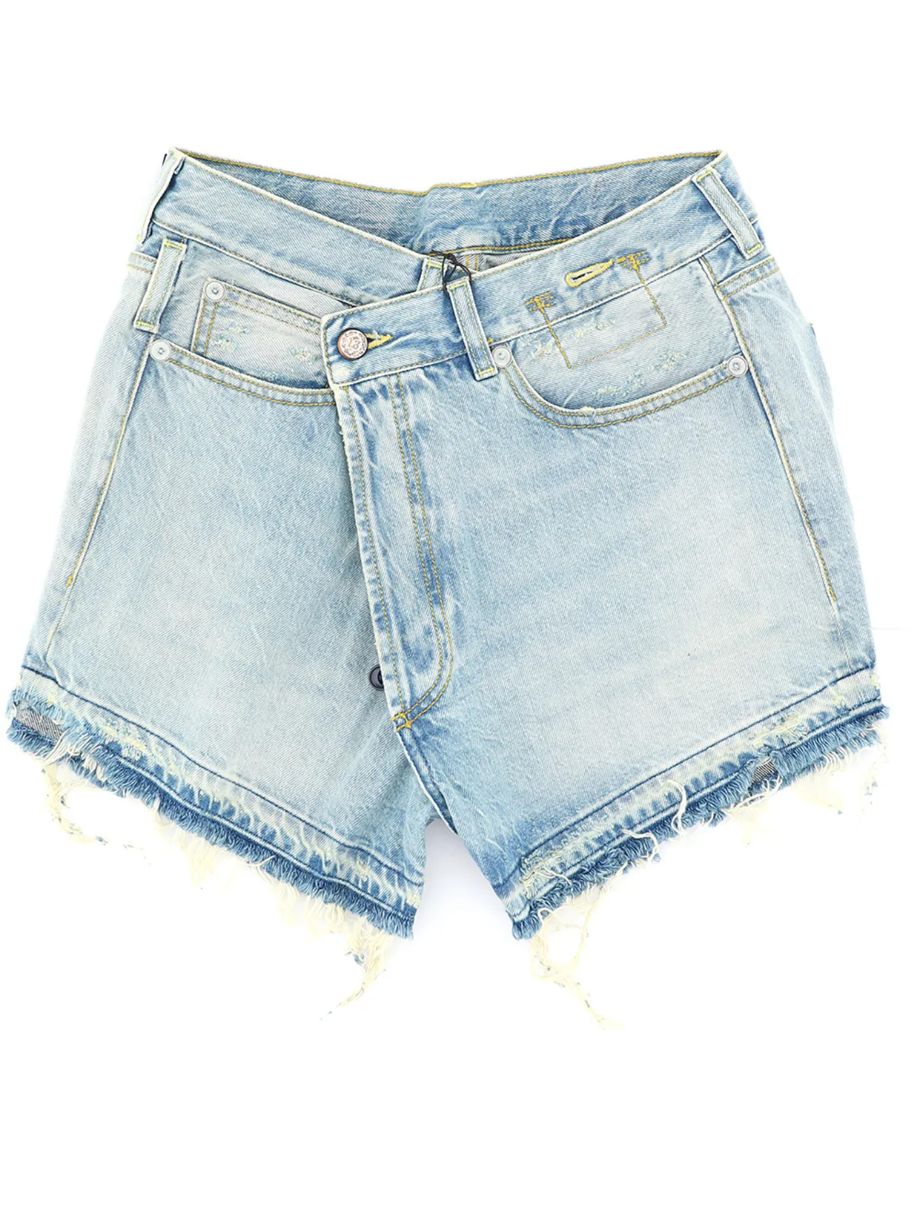 R13 crossover denim shorts blue | MODES