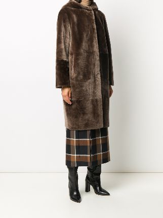 hooded shearling coat展示图