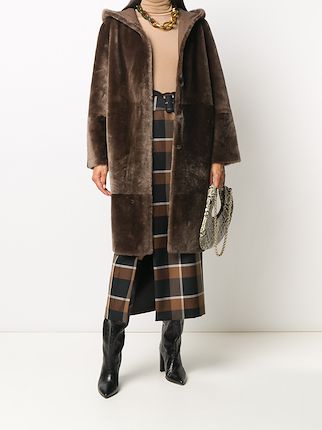 hooded shearling coat展示图