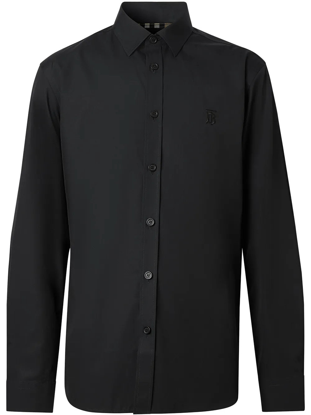 

Burberry camisa con bordado de monograma - Negro