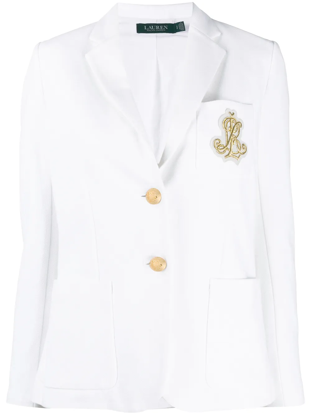 lauren ralph lauren blazer à logo poitrine - blanc