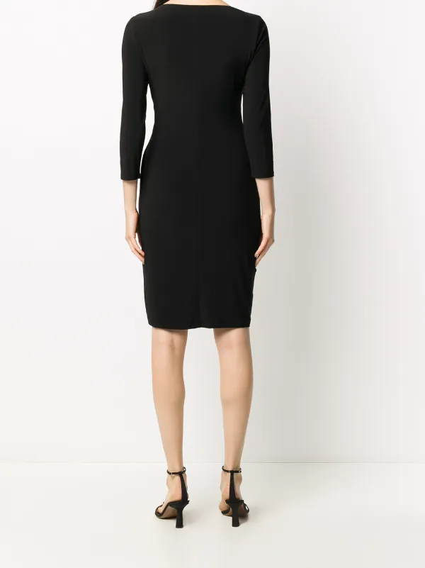 fitted wrap-style cocktail dress 