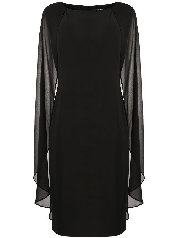 ralph lauren black cape dress