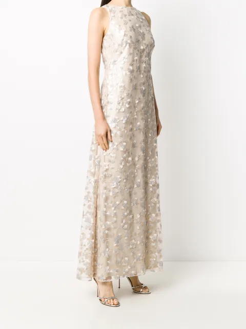 lauren ralph lauren embroidered sequin gown