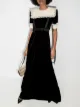 Image 2 of Gucci bib-collar velvet maxi dress