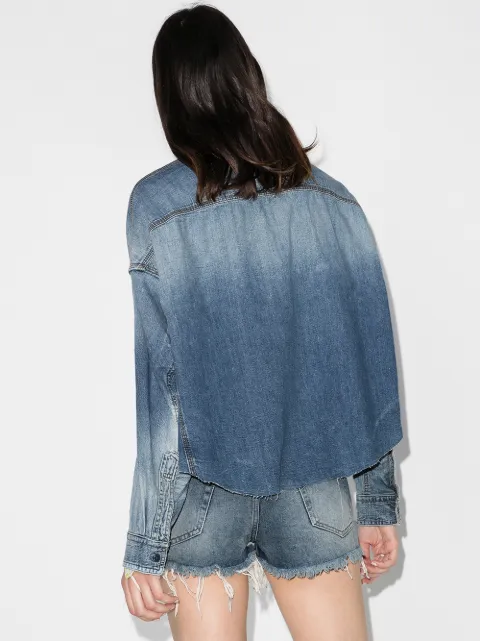 r13 cropped denim shirt