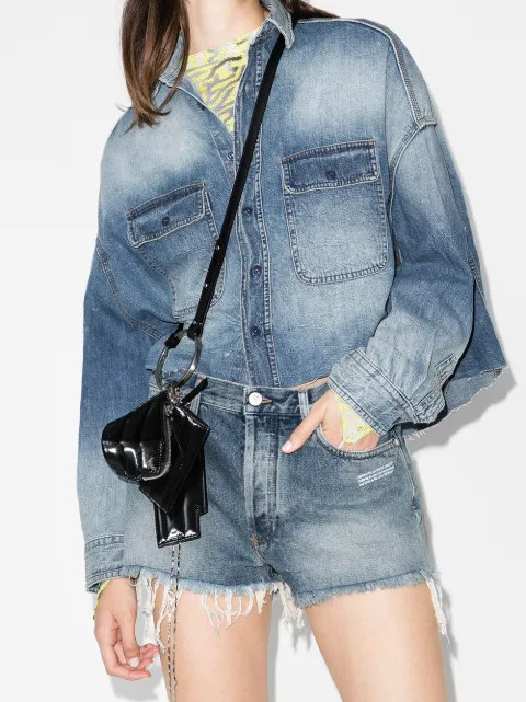 r13 cropped denim shirt