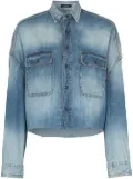 R13 cropped denim shirt - Blue