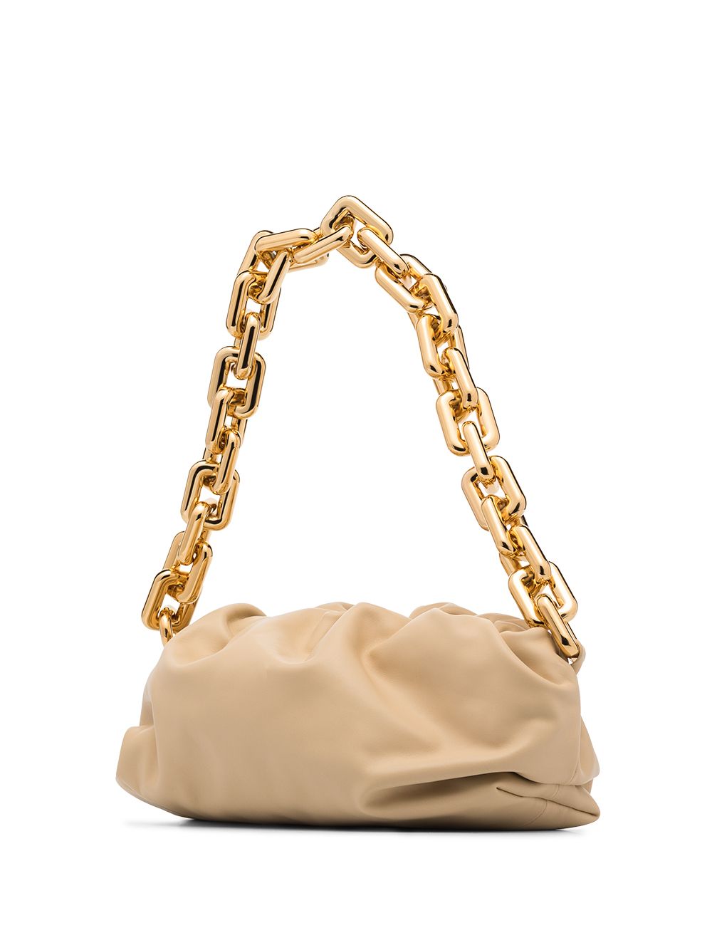 фото Bottega veneta neutral chain strap leather pouch bag