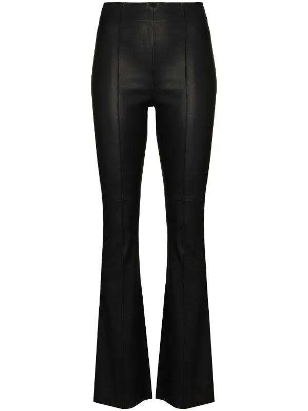 black high waisted flare trousers